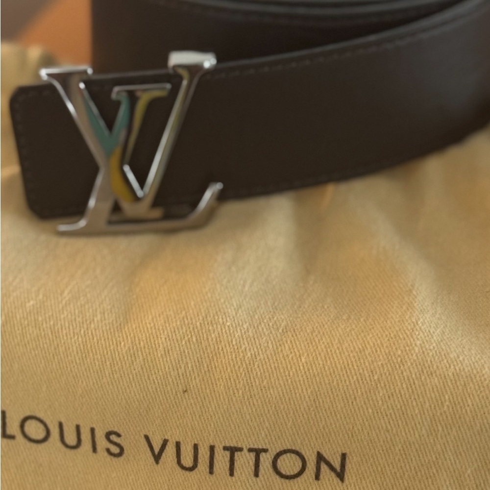 Louis Vuitton Silver and Black Belt